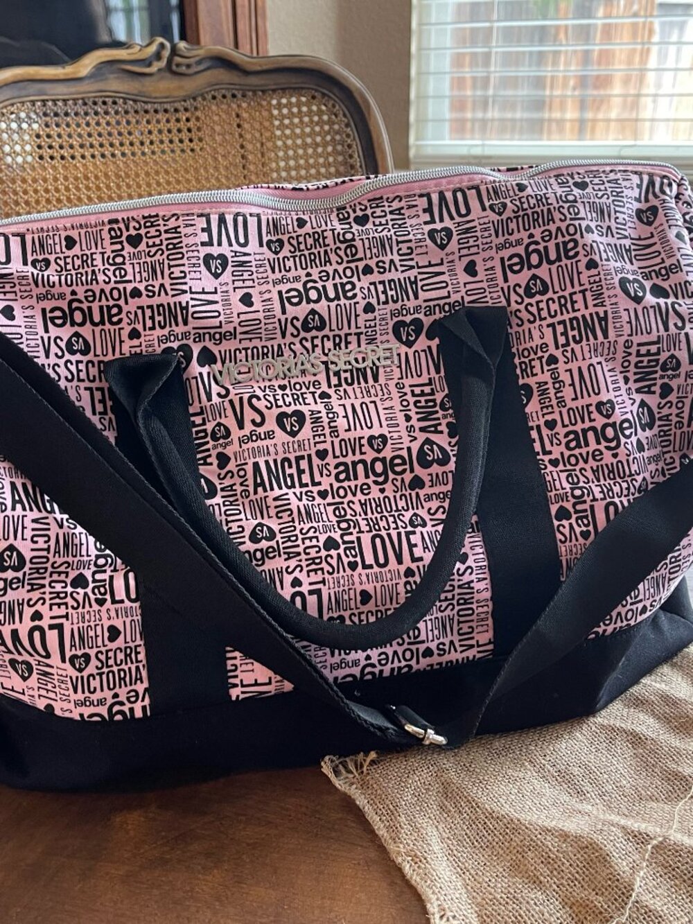 NEW Victoria’s Secret PINK large pink logo weekender tote!!!